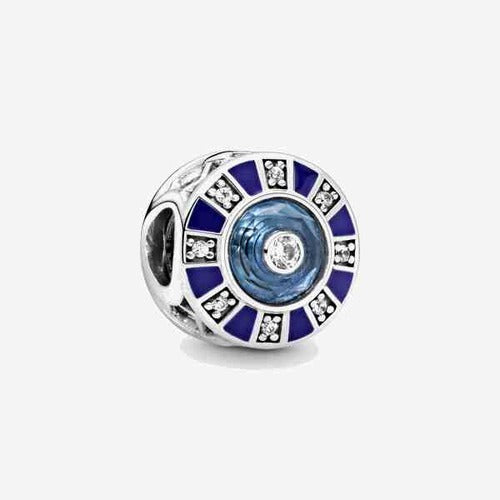 Charm Separador Disco Azul y Brillante