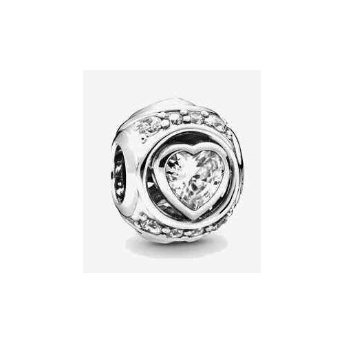 Separador Corazón Brillante Plata Esterlina 925
