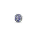 Charm Tipo Pan Esfera Pave Azul tipo Zafiro y Circonitas
