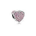 Charm Corazón Rosa Brillante