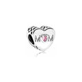 Charm Corazón 'MOM' con Circonita Rosa