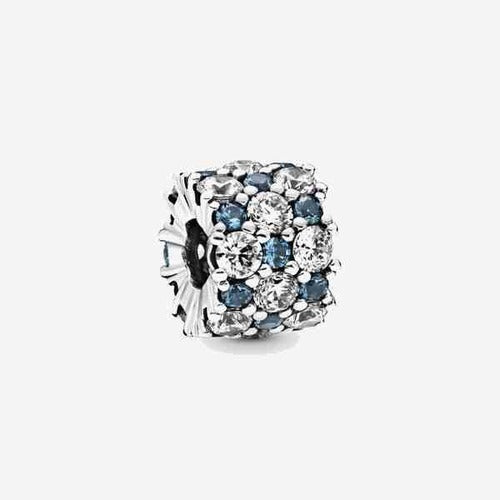 Charm Separador Pavé Azul y Circonita Cúbica