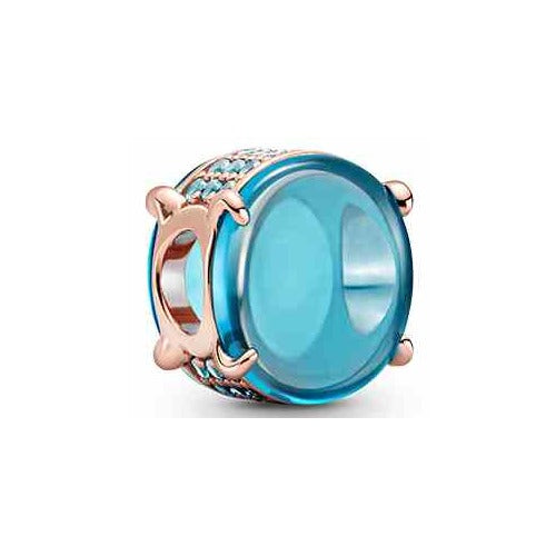Charm Separador Corazón Azul con Circones