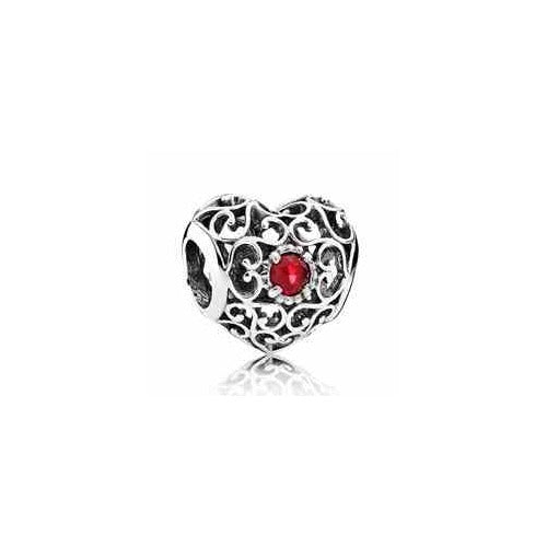 Corazón Filigrana con Cristal Rojo