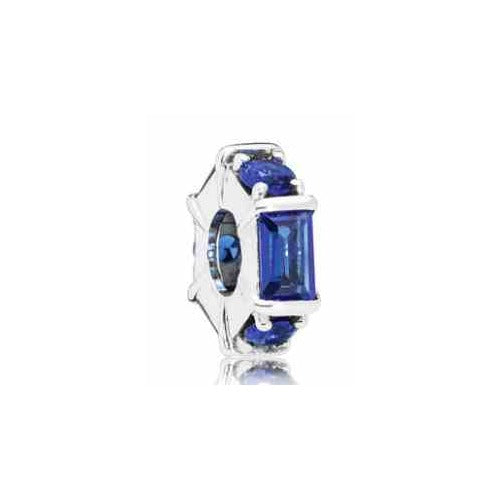 Charm Separador Geométrico con tipo Zafiros Azules
