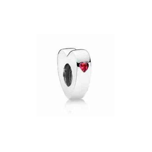 Charm Separador Corazón con Circonita Roja