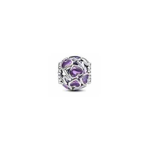 Charm de Corazones Morados Deslumbrantes