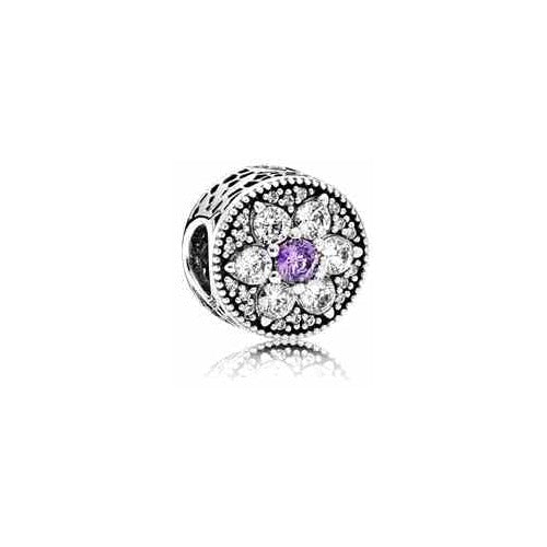 Charm Flor Morada y Circonitas