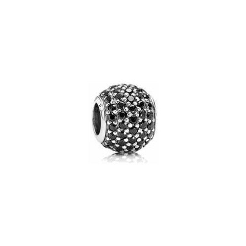 Charm Separador Pavé Negro Brillante