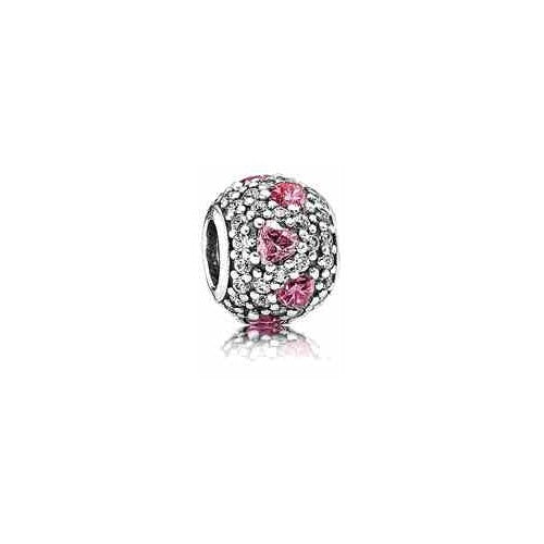 Charm Separador Corazones Rosas Brillantes