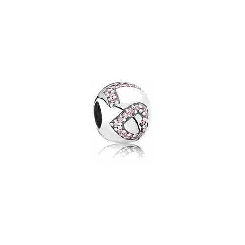 Charm Separador Corazón Rosa Pavonado