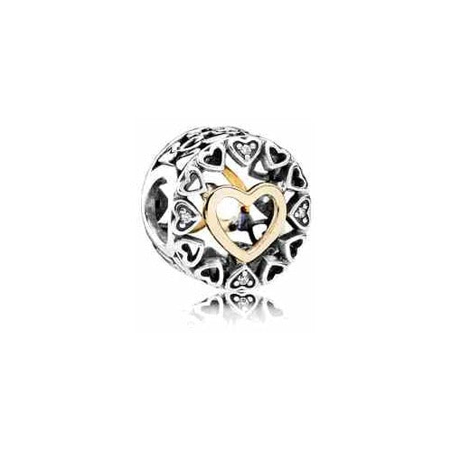 Dije Separador Corazón plata Dentro de Corazones Calados
