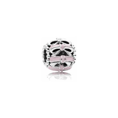 Charm Separador Corazones y Lazos Rosa