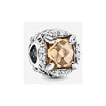 Charm Separador Squared Citrine y Pavé