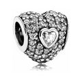 Charm Corazón con Corazón Interiores Brillante Plata 925