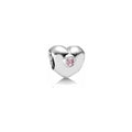 Charm Corazón Rosa y Plata