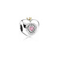 Corazón de Princesa con Corona y Circonitas Rosas