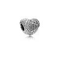 Charm Alas de Corazón Plateado