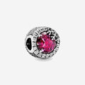 Charm Separador Corazón Rosa y Copos de Nieve