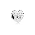 Charm Corazón con Lazo Plateado