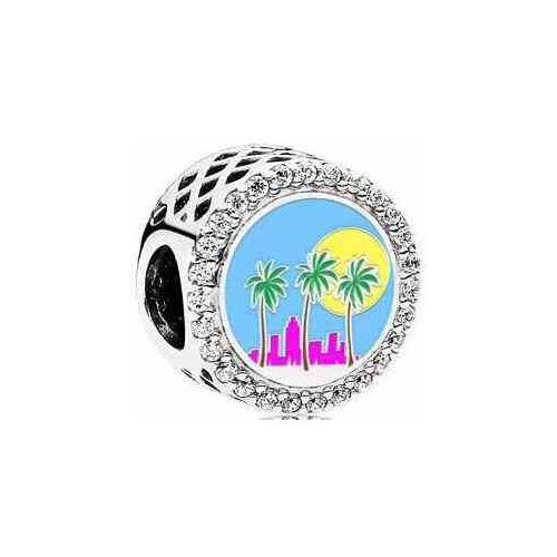 Charm Separador Cielo con Palmeras y Ciudad