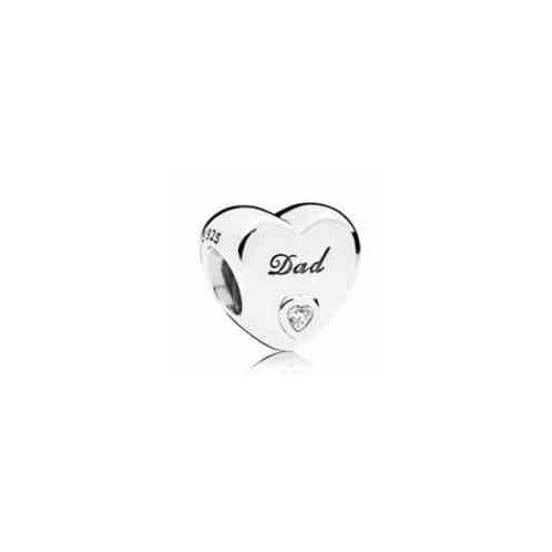Charm "Dad" Corazón con Circonia