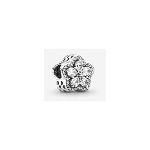Charm Flor Reluciente de Plata y Circonia Cúbica