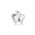 Charm Dije Flor de Orquídea con Circonita Rosa
