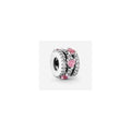 Charm Separador Corazones Brillantes Rosa
