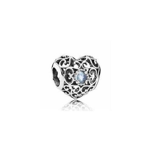 Charm Corazón Filigrana Azul