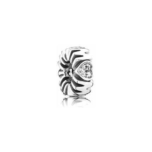 Charm Separador Corazón Brillante Corazón Plateado