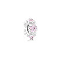 Charm Separador Flores Rosas con Circonitas