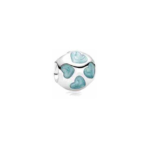 Charm Corazones Azul Claro