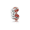 Charm Separador Lazo Rojo con Puntos Blancos