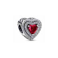 Corazón Infinito con Zirconia Roja