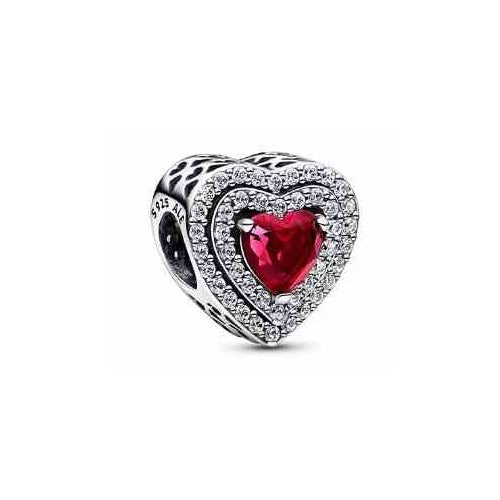 Corazón Infinito con Zirconia Roja
