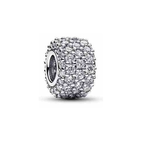 Charm Separador Pavé Brillante de Plata