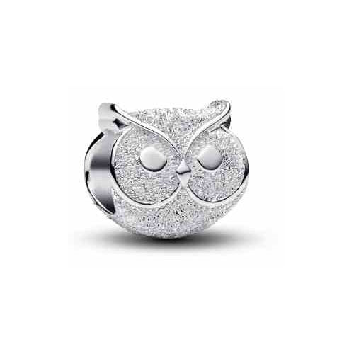 Colgante Separador Charms Diseño Búho Plateado con Brillo