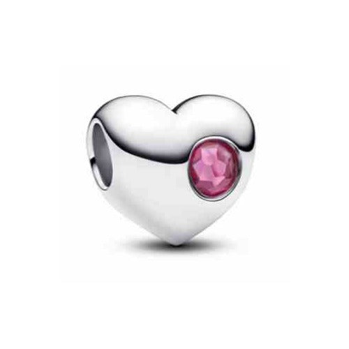 Charm Corazón Rosa Brillante