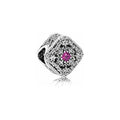 Charm "Corazón de Fuego" en Plata Esterlina y Circonia Rosa