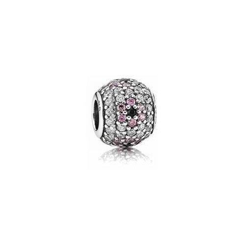 Charm Separador Pavé Radiante Corazón Rosa