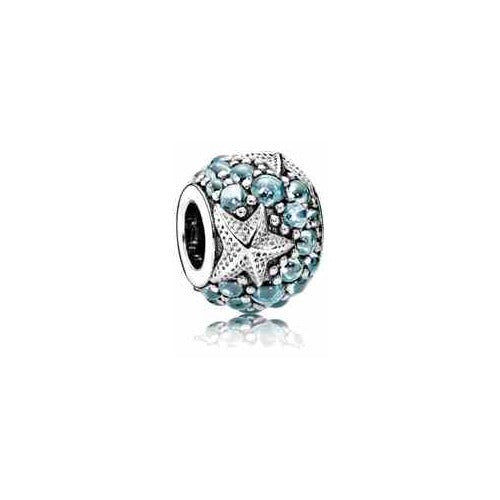Charm Tipo Pan Estrella de Mar con Circonitas Azules