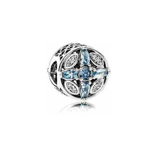 Charm Separador Flores Azules y Brillantes