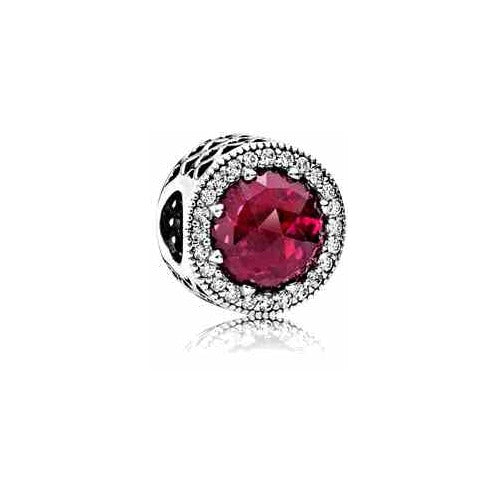 Charm Separador Circonitas Rojas y Plata