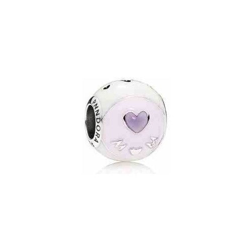 Charm "Mom" Corazón Lila Tipo Pan