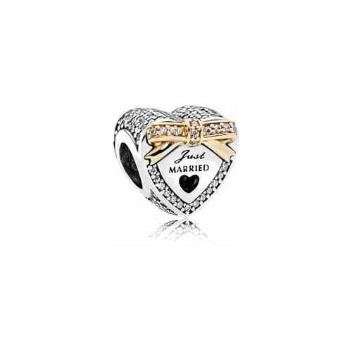Charm "JUST MARRIED" Corazón con Lazo