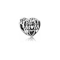 Charm "Best Mom" Corazón Plata 925