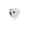 Charm Corazón Rosa con Corazón Negro