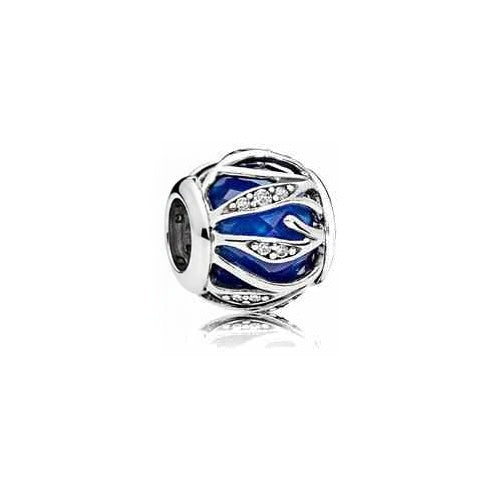 Charm Separador Azul Brillante Plata 925