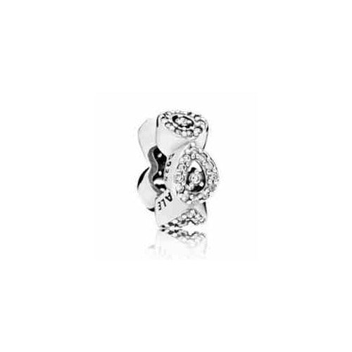 Charm Separador Pavé Gota y Círculo